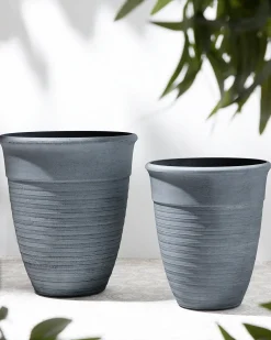 Sæt med 2 plantekrukker KATALIMA 50 cm Grå