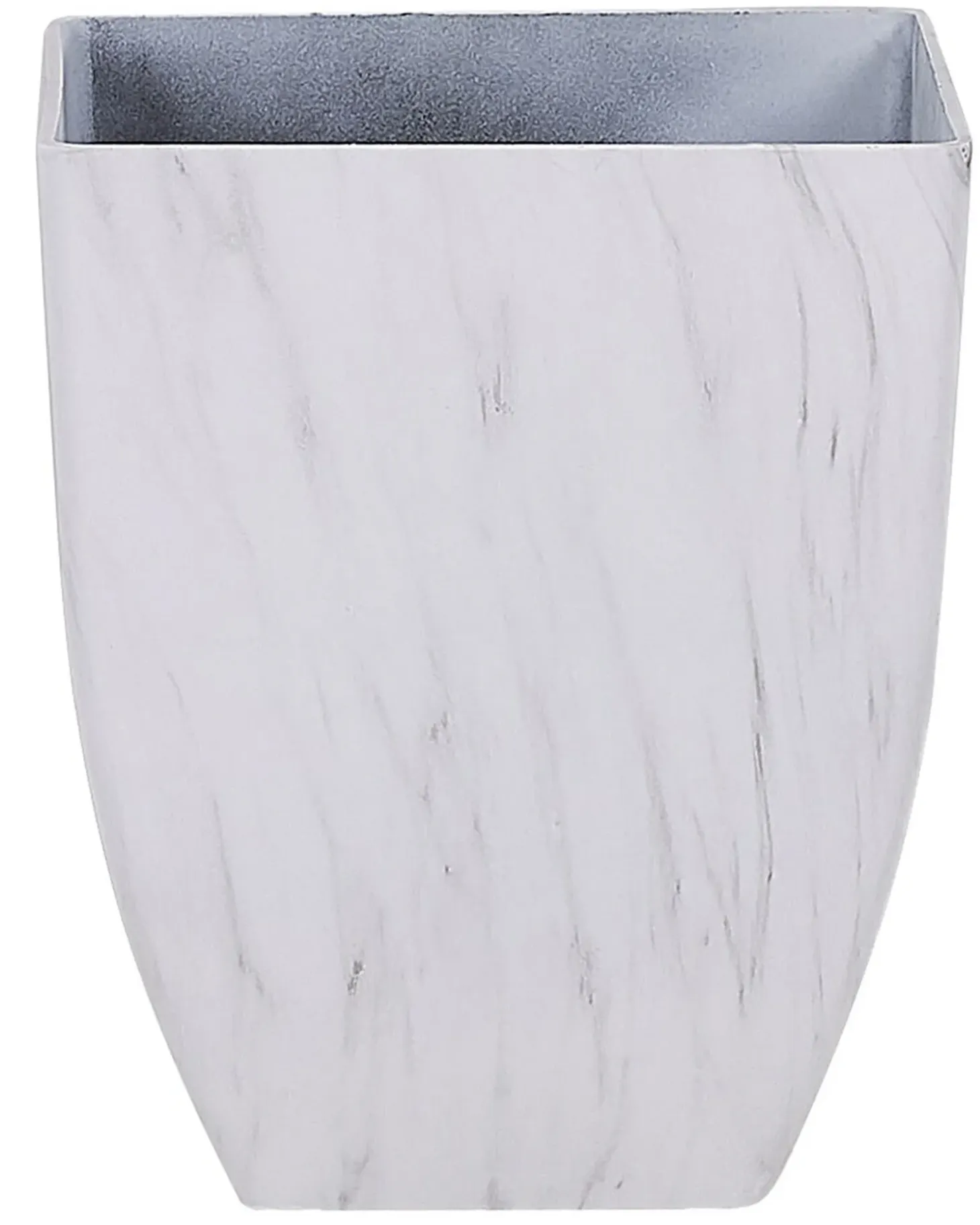 Sæt med 2 plantekrukker MIRO 35 cm Hvid marmor