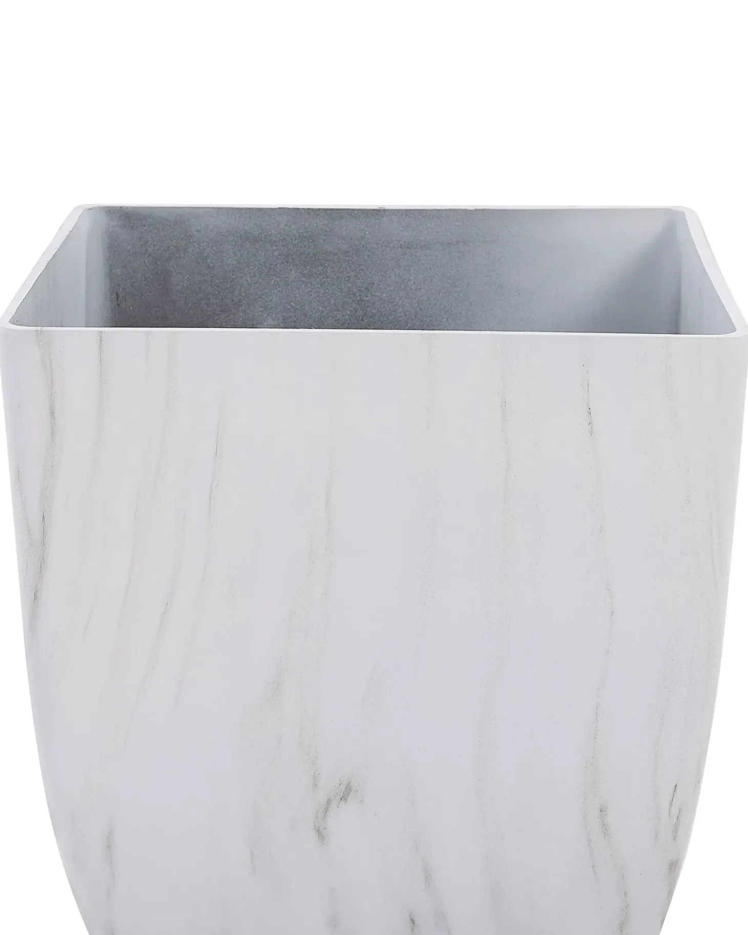 Sæt med 2 plantekrukker MIRO 35 cm Hvid marmor