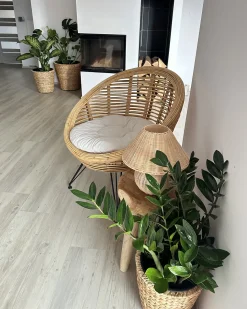 Sæt med 3 plantekrukker PLAKA 29/37/49 cm Naturlig Vandhyacint