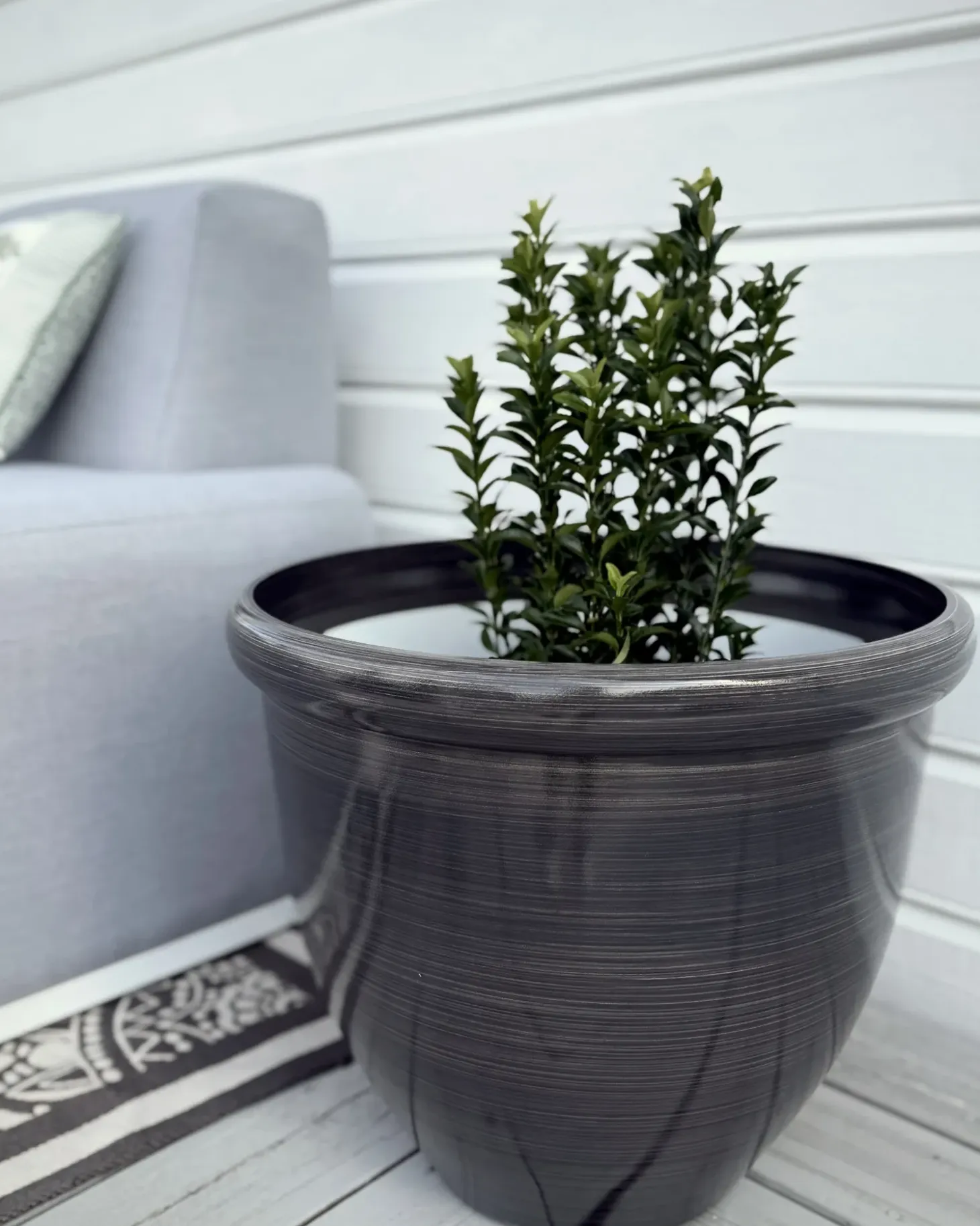 Sæt med 2 plantekrukker TESALIA 44 cm Brun