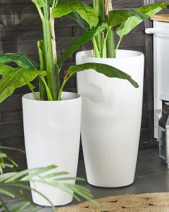 Sæt med 2 plantekrukker TSERIA 32 cm Hvid