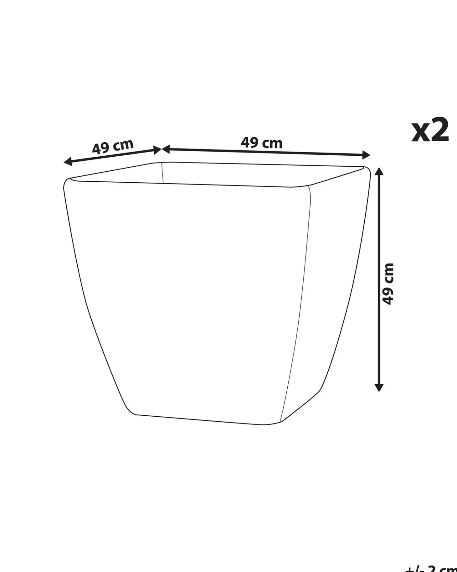 Sæt med 2 plantekrukker ZELI 49 cm Mørkegrå