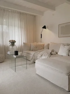 Sæt med 2 sideborde KENDALL Hærdet glas Transparent