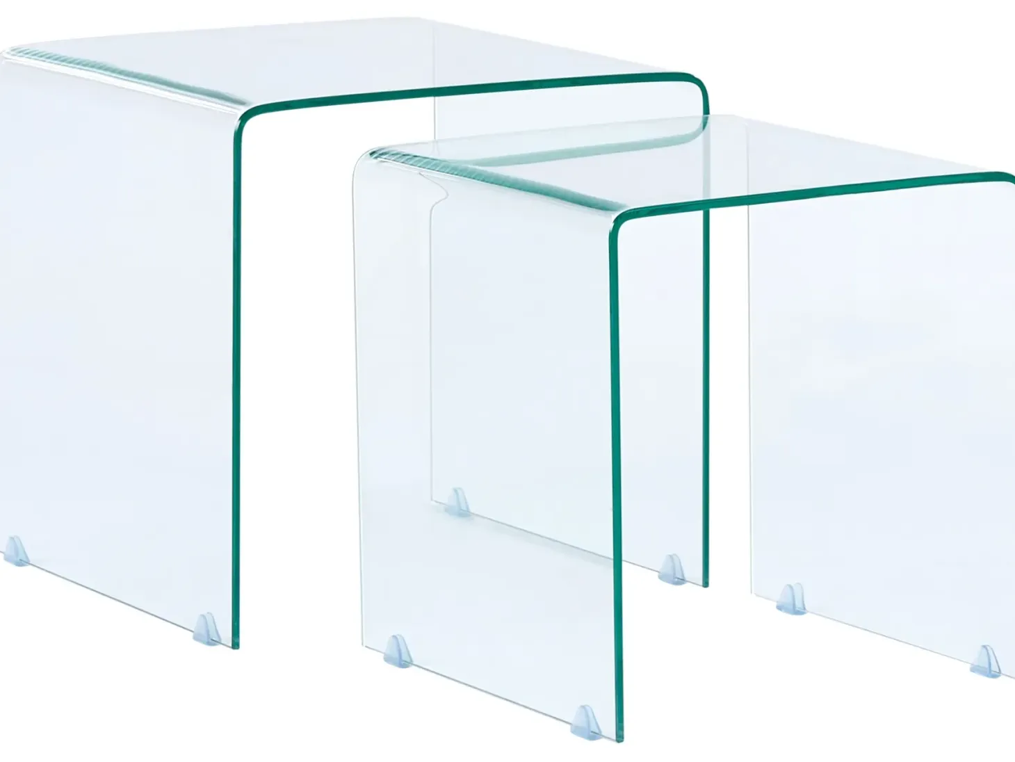 Sæt med 2 sideborde KENDALL Hærdet glas Transparent