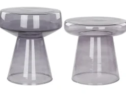 Sæt med 2 sideborde LAGUNA/CALDERA Glas Grå