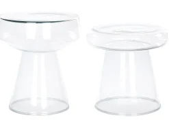 Sæt med 2 sideborde LAGUNA/CALDERA Transparent