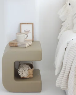 Sæt med 2 sideborde MOZIA Olivengrøn Beige