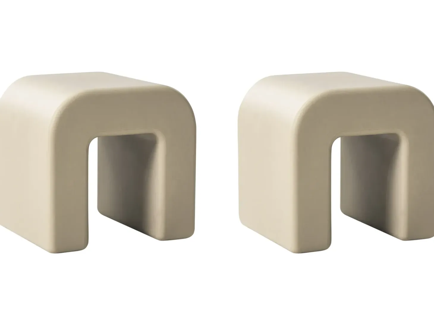 Sæt med 2 sideborde MOZIA Olivengrøn Beige