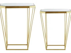 Sæt med 2 sideborde SIERRA Glas Guld
