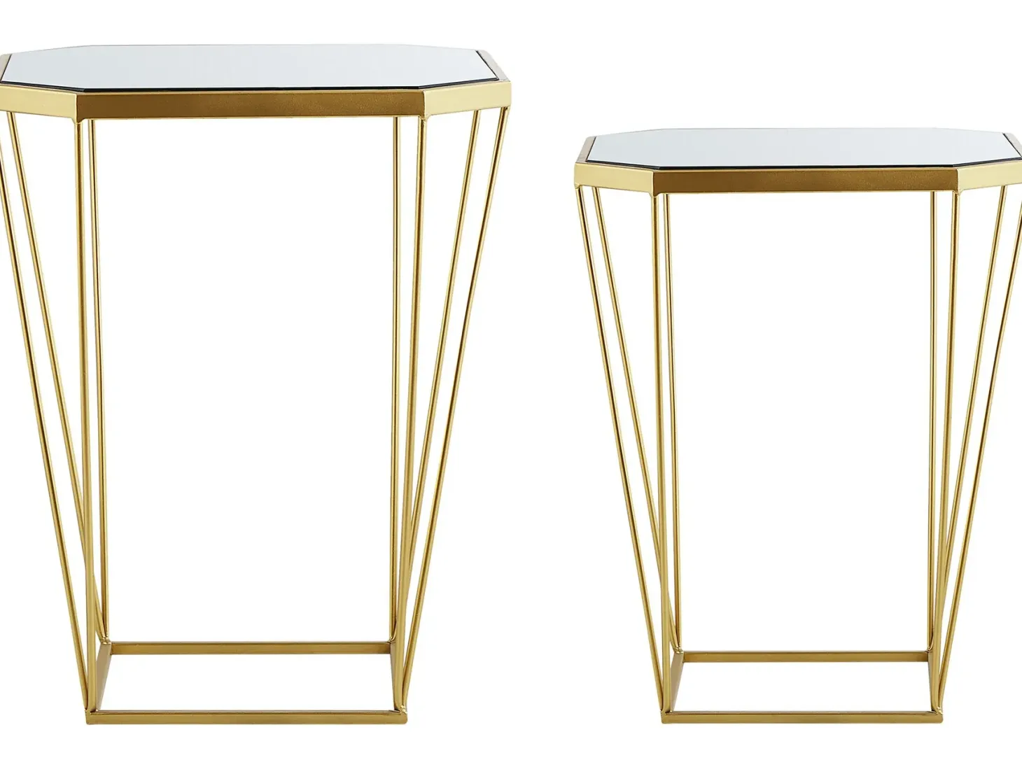 Sæt med 2 sideborde SIERRA Glas Guld