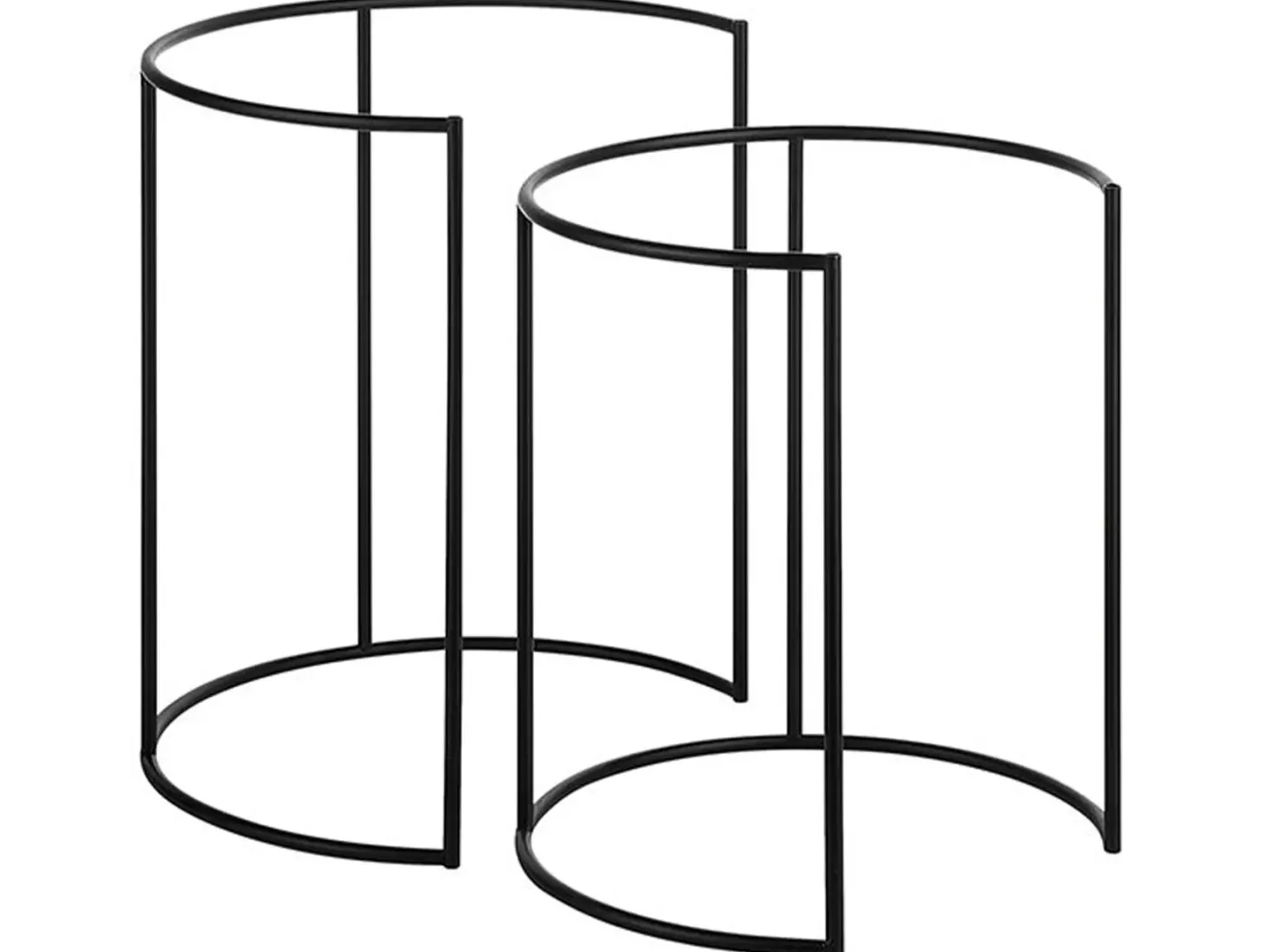 Sæt med 2 sideborde TWINS Metal Sort