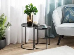 Sæt med 2 sideborde TWINS Metal Sort