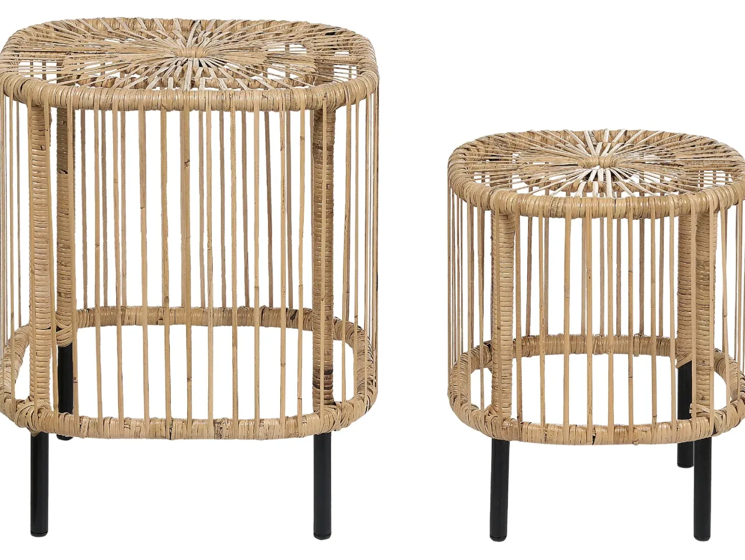 Sæt med 2 sofaborde CESENATICO Rattan Naturlig
