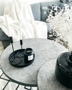 Sæt med 2 sofaborde MELODY Grå betoneffekt