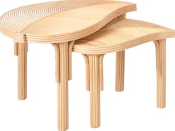 Sæt med 2 sofaborde PARALIA Rattan Naturlig