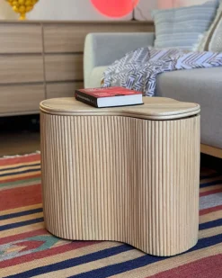 Sæt med 2 sofaborde SALANTI Rattan Naturlig med opbevaring