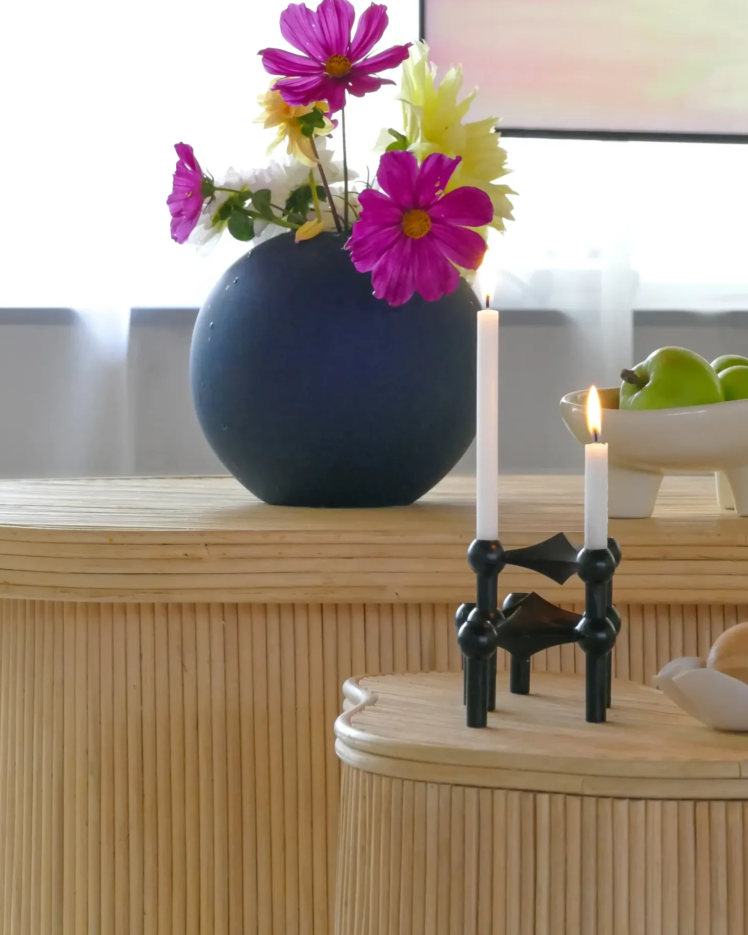 Sæt med 2 sofaborde SALANTI Rattan Naturlig med opbevaring