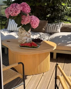 Sæt med 2 sofaborde SALANTI Rattan Naturlig med opbevaring