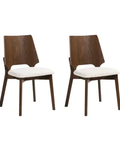 Sæt med 2 spisebordsstole ABEE Brun/lys beige