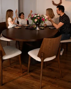 Sæt med 2 spisebordsstole ABEE Brun/lys beige