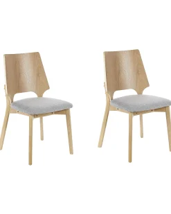 Sæt med 2 spisebordsstole ABEE Lysebrun