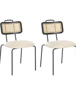 Sæt med 2 spisebordsstole ADELANTO Metal Lys Beige
