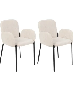 Sæt med 2 spisebordsstole ALBEE Beige