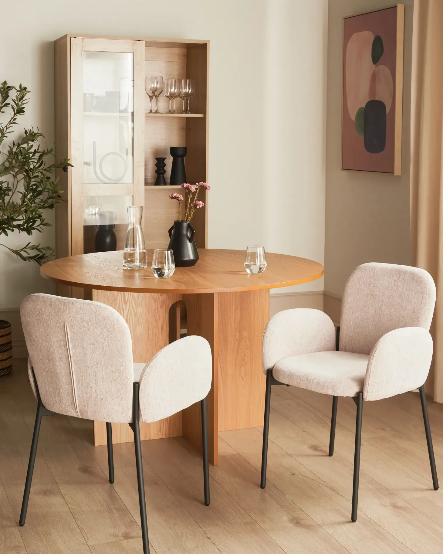 Sæt med 2 spisebordsstole ALBEE Beige