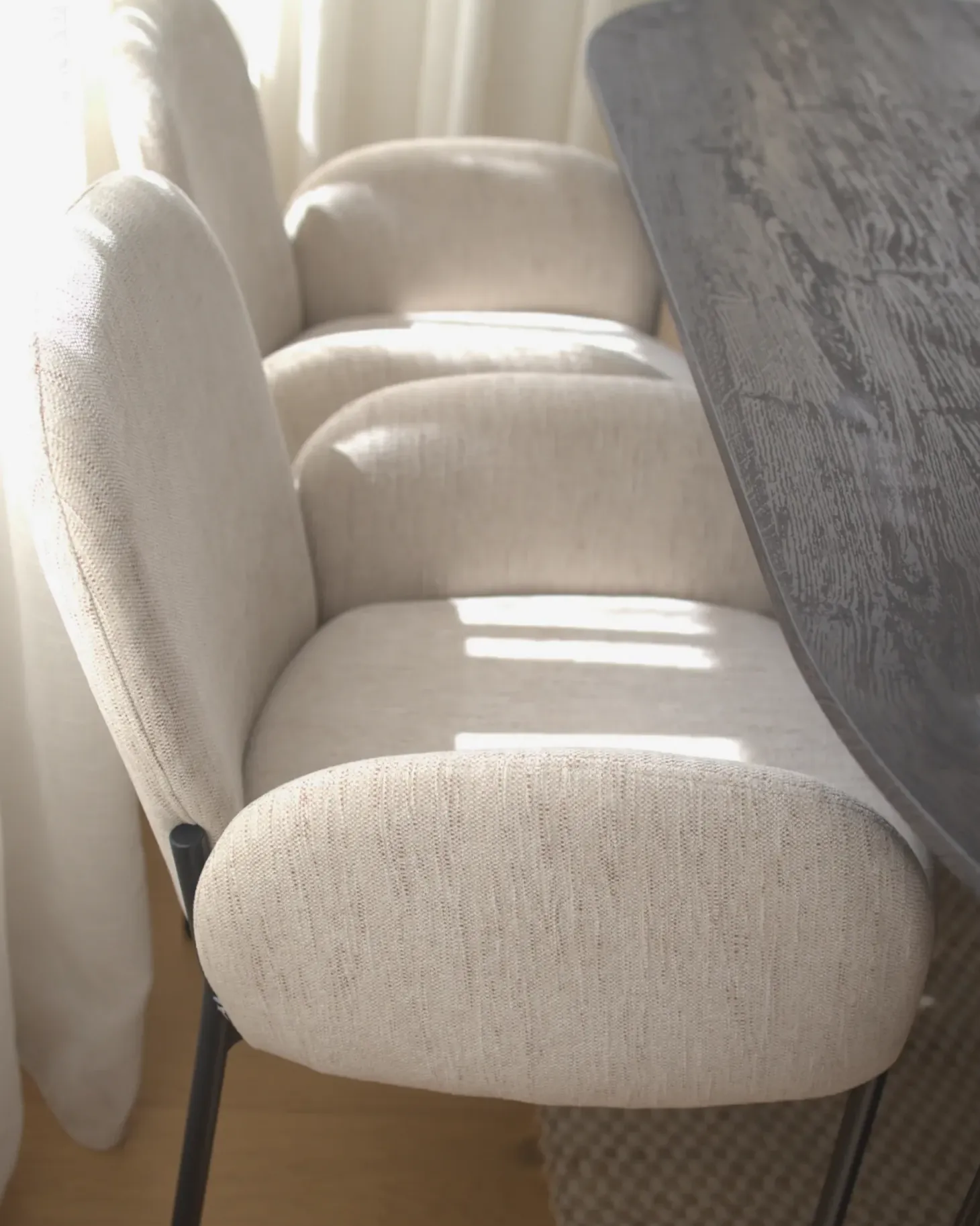 Sæt med 2 spisebordsstole ALBEE Beige