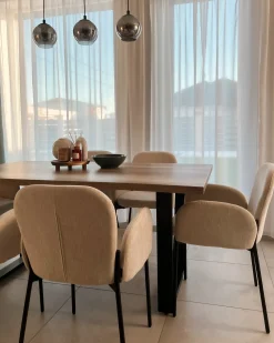 Sæt med 2 spisebordsstole ALBEE Beige