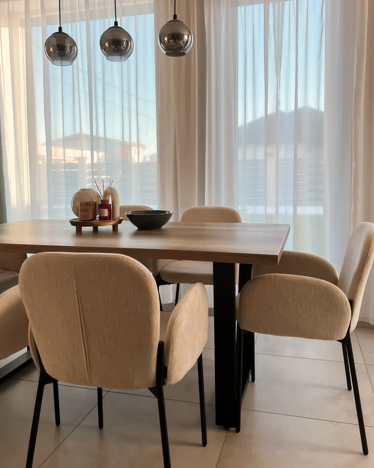 Sæt med 2 spisebordsstole ALBEE Beige