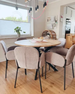 Sæt med 2 spisebordsstole ALBEE Lyserød