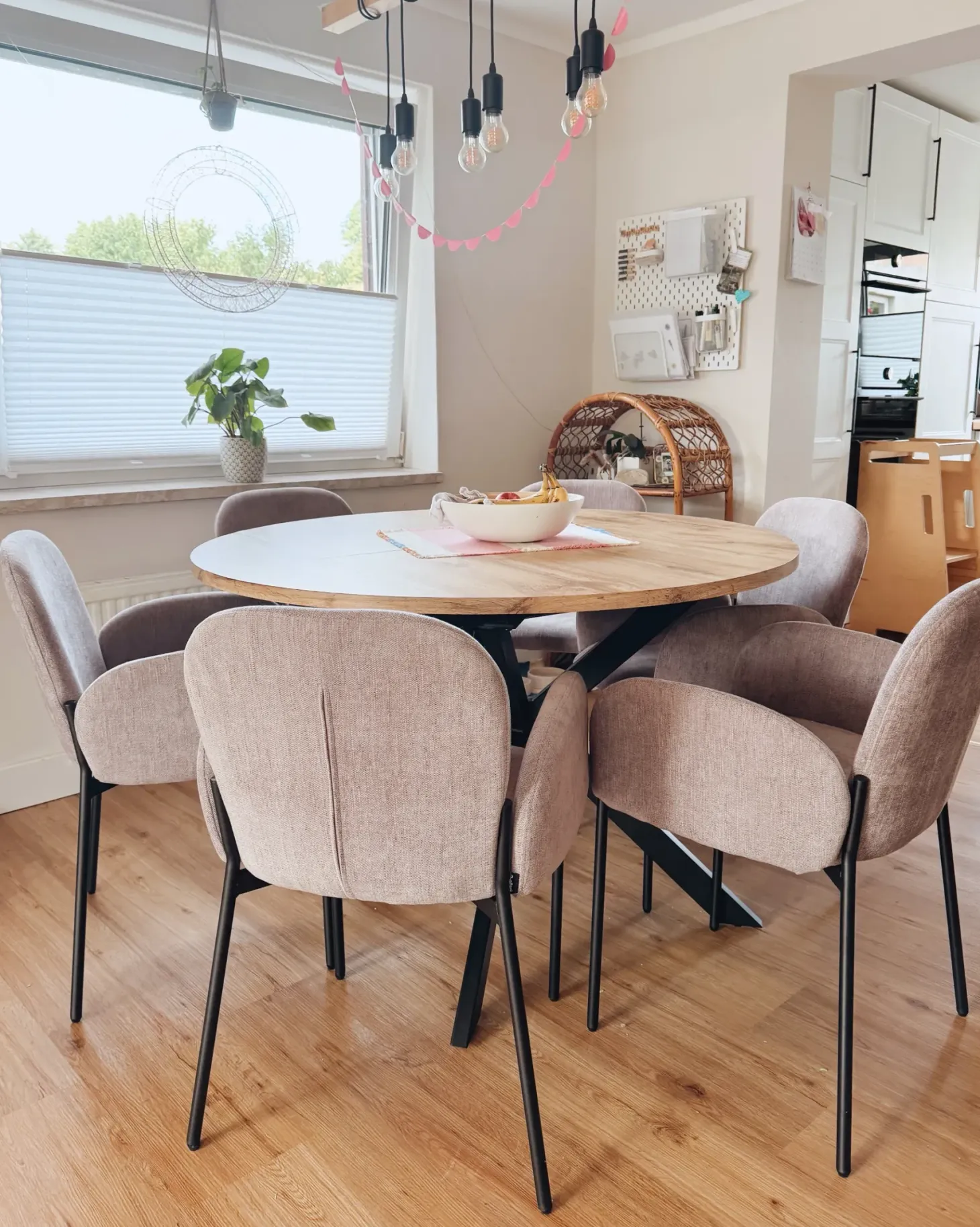 Sæt med 2 spisebordsstole ALBEE Lyserød