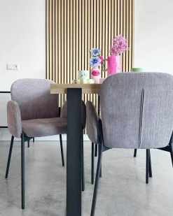 Sæt med 2 spisebordsstole ALBEE Lyserød