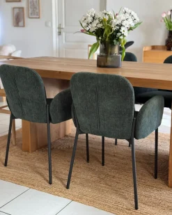 Sæt med 2 spisebordsstole ALBEE Mørkegrøn