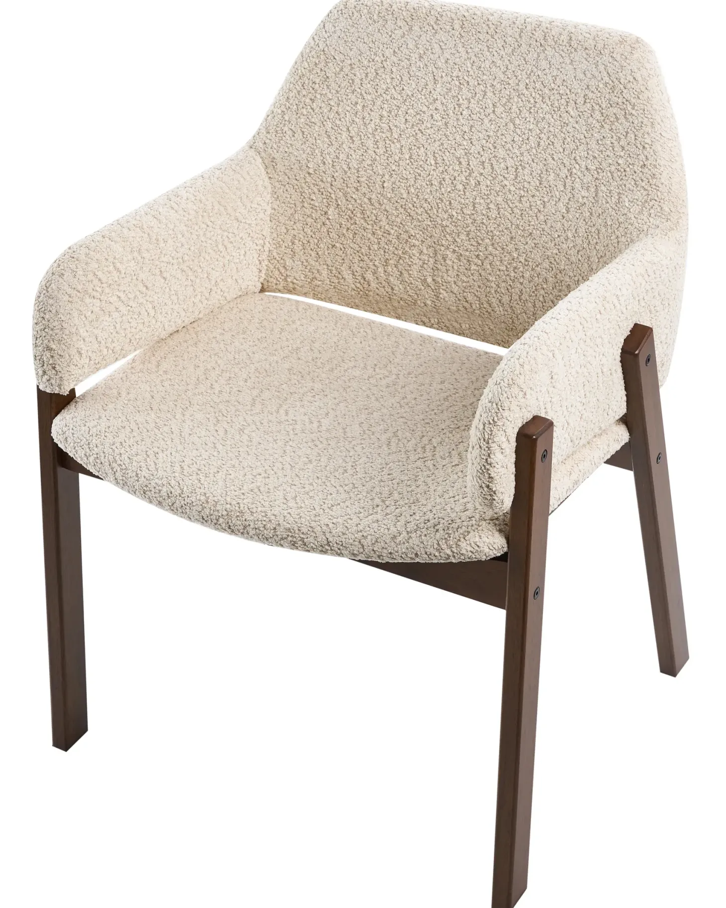 Sæt med 2 spisebordsstole ALBION Boucle Lys Beige
