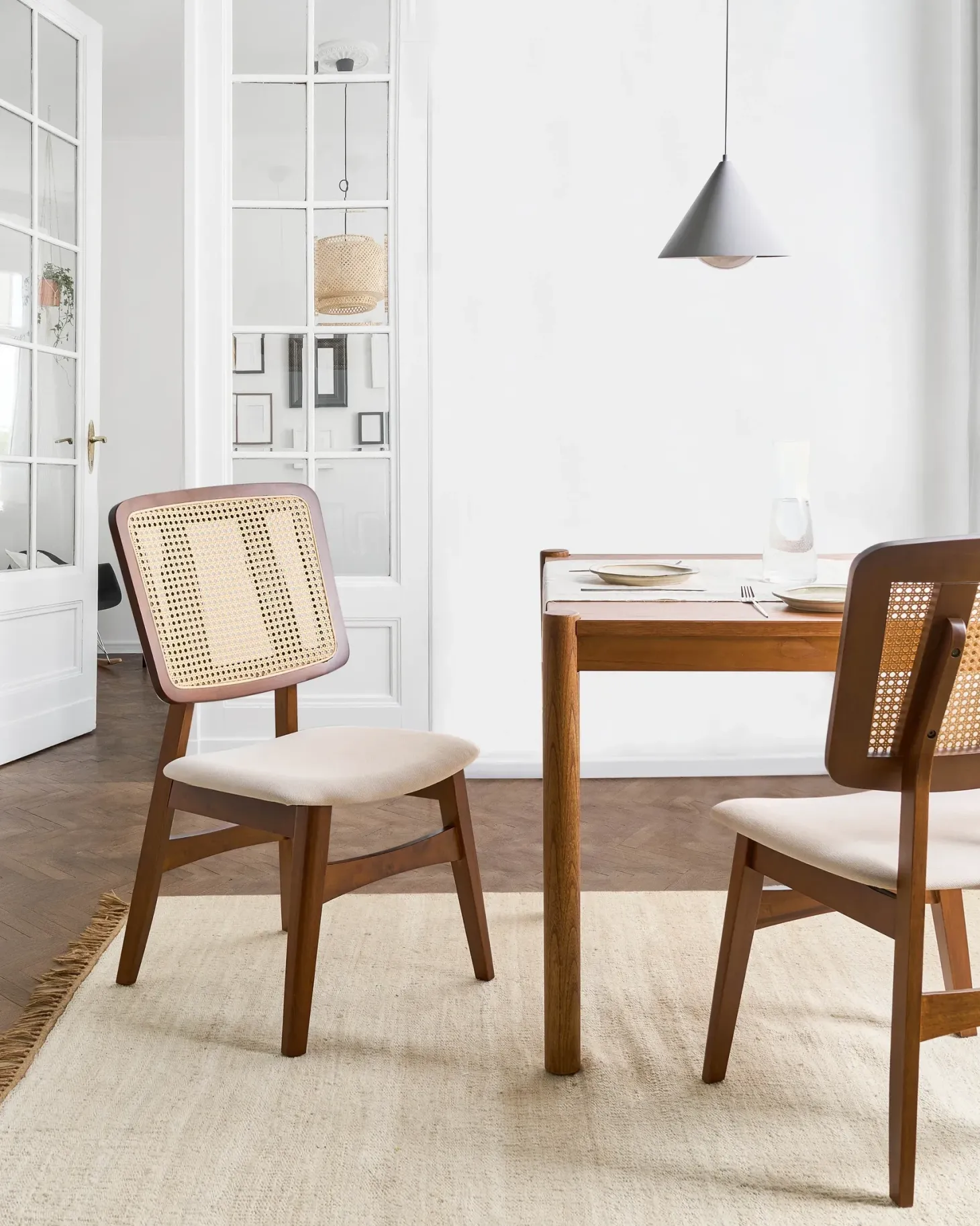 Sæt med 2 spisebordsstole ALCOVA Træ Brun