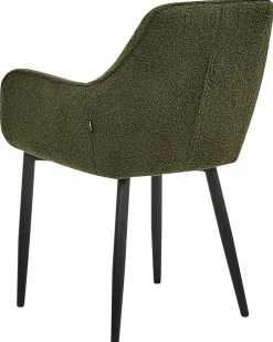 Sæt med 2 spisebordsstole ALDEN Boucle Mørkegrøn