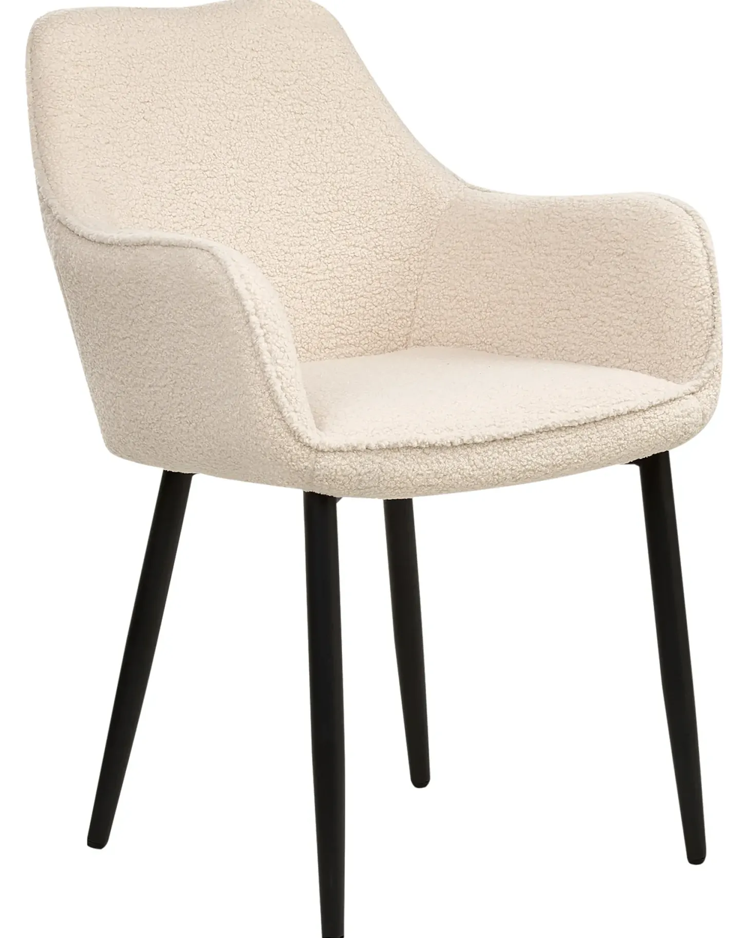 Sæt med 2 spisebordsstole ALDEN Boucle Lys Beige