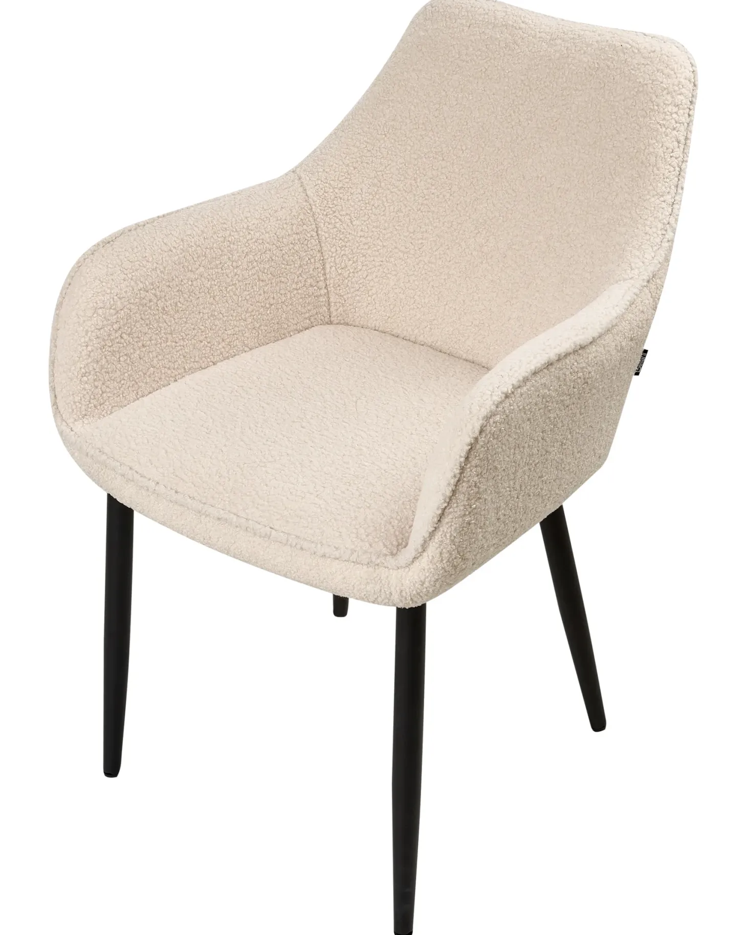 Sæt med 2 spisebordsstole ALDEN Boucle Lys Beige