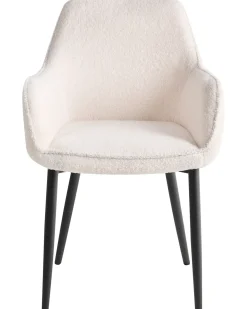 Sæt med 2 spisebordsstole ALDEN Boucle Hvid