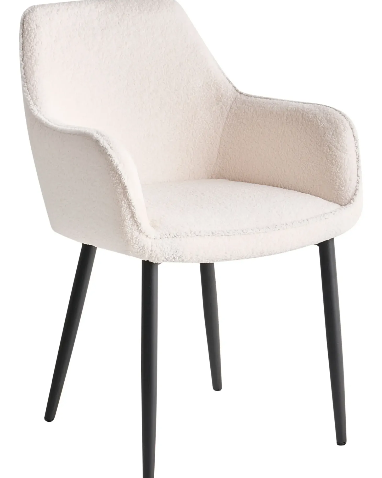 Sæt med 2 spisebordsstole ALDEN Boucle Hvid