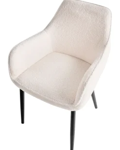 Sæt med 2 spisebordsstole ALDEN Boucle Hvid