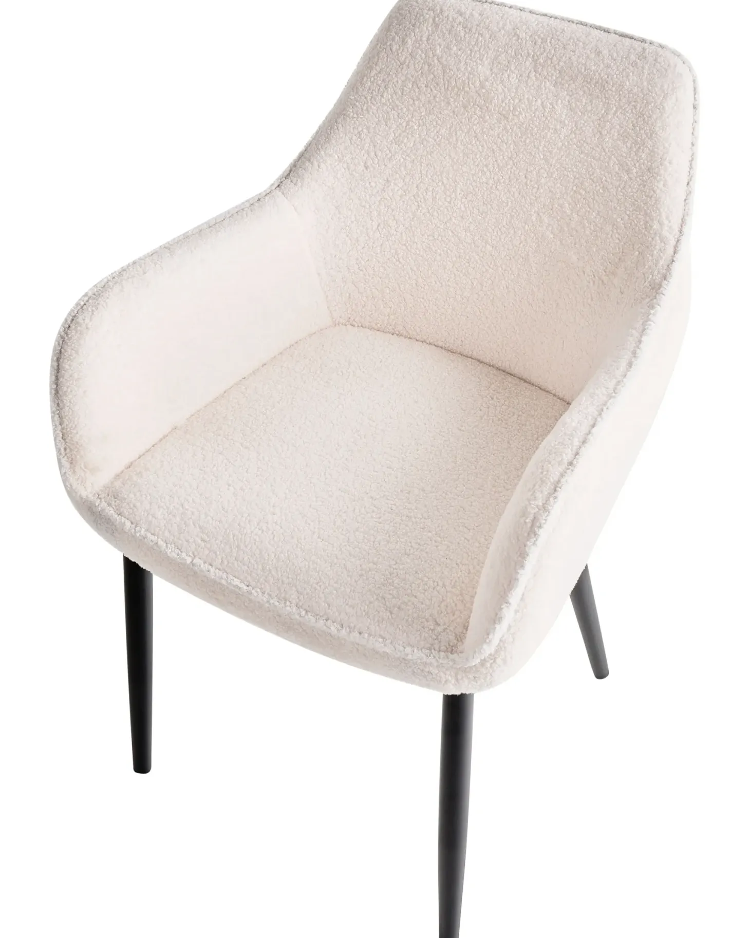Sæt med 2 spisebordsstole ALDEN Boucle Hvid