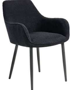 Sæt med 2 spisebordsstole ALDEN Boucle Sort