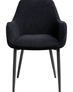 Sæt med 2 spisebordsstole ALDEN Boucle Sort