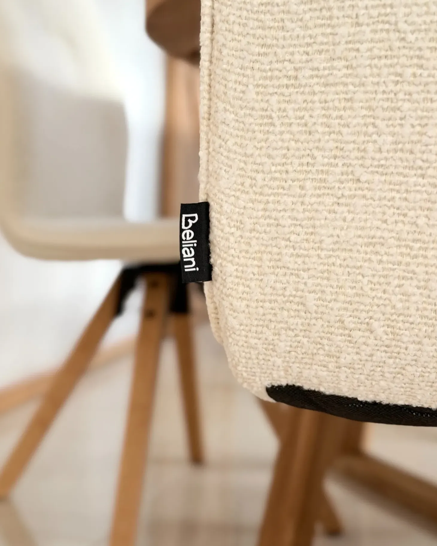 Sæt med 2 spisebordsstole ALKALI Boucle Cremehvid