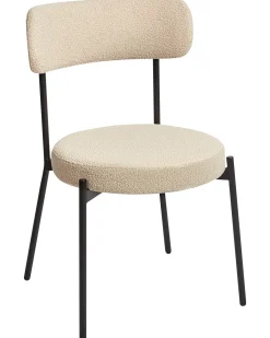 Sæt med 2 spisebordsstole ALLISON Boucle Lys Beige