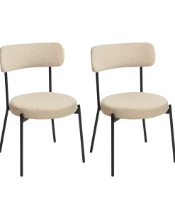Sæt med 2 spisebordsstole ALLISON Boucle Lys Beige